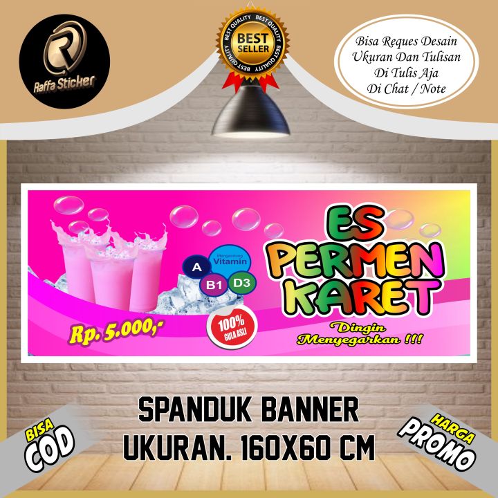 Spanduk, Banner Backdrop Es Permen Karet Pink Ukuran 160x60Cm | Lazada ...