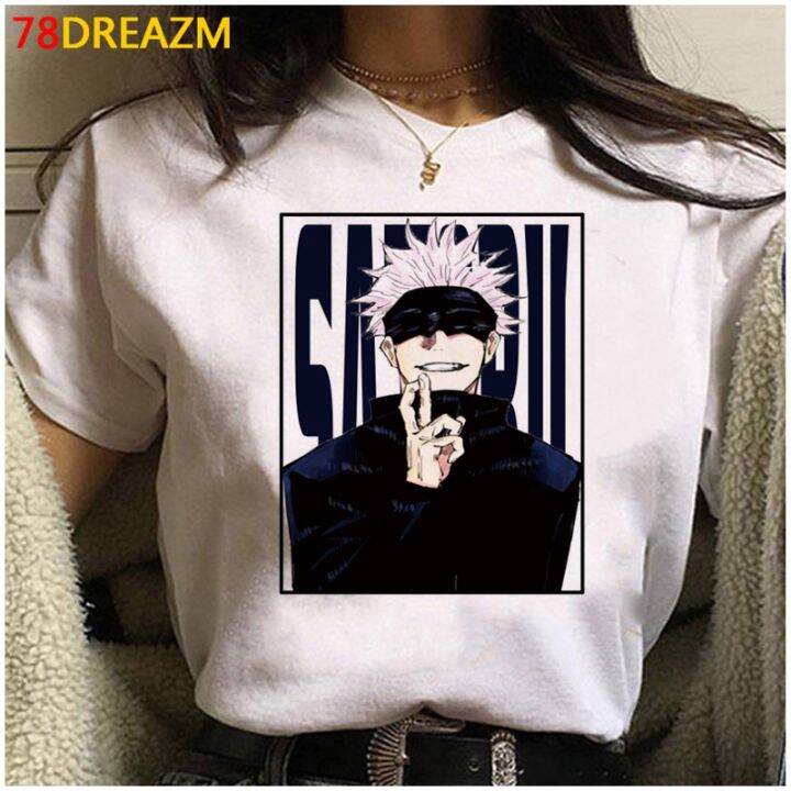 Jujutsu Kaisen Gojo Satoru Yuji Itadori top tees female white t shirt ...