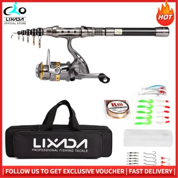 Spinning Rods Lixada Fishing Rod Reel Lure Combo Set With 2.1M