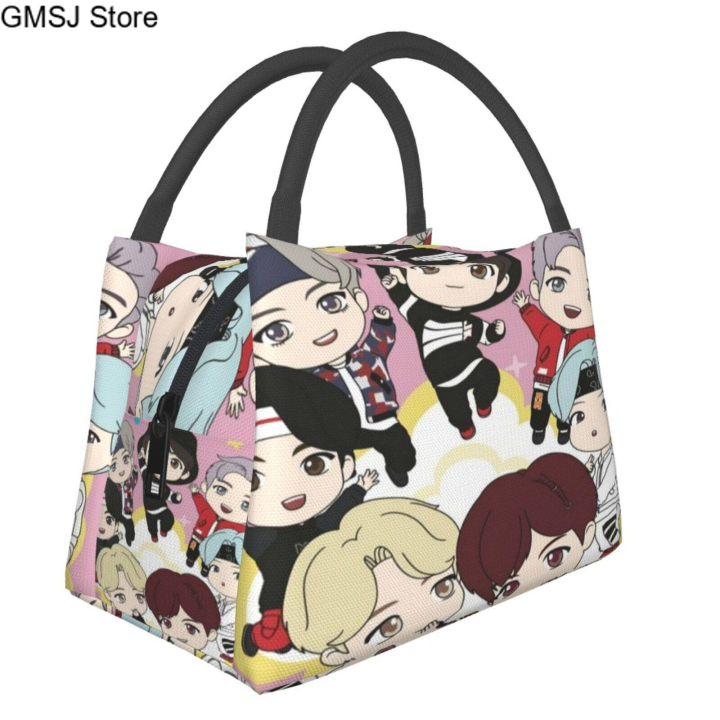 【In Stock】 Tiny Tan BTS Lunch Bag Portable School Lunch Box Student