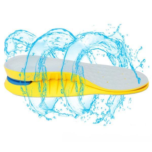 แผ่นรองเท้ากันกระแทก-เมมโมรีโฟม-แผ่นรองเพื่อสุขภาพเท้า-absorption-super-soft-insoles-สีเทาเหลือง