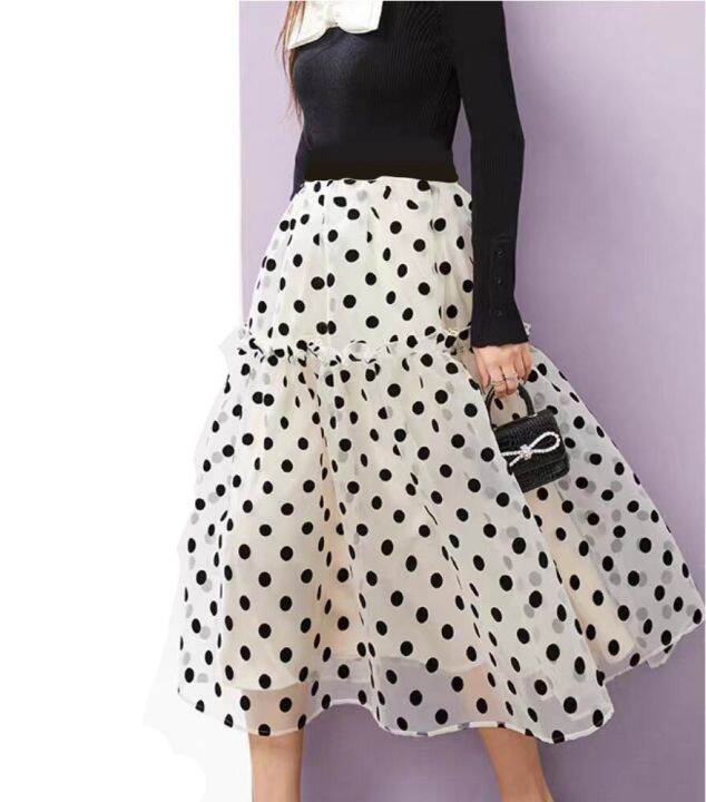 polka-dot-tulle-skirts-womens-summer-white-midi-skirt-fshion-ladies-women-elastic-high-waist-pleated-flocking-organza-skirt