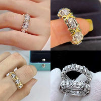 2021 classic Ring Elegant Original heart-shaped Jewelry 925 Silver X zircon letter ring Fashionable Couple loves Ring For Women