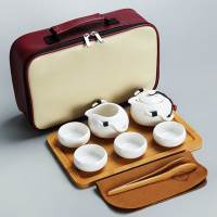 Chinese Pot And Cup Tea Set Travel Kung Fu Ceramic Portable Teacups Teapot Porcelain Gaiwan Cups Ceremony Tools Handmade Mini