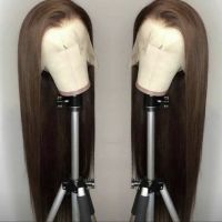 Meinmod Brown Synthetic Lace Front Wig Realistic Looking Long Straight Lace Front Wig For Women