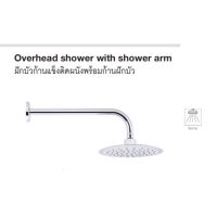 ฝักบัว ทรงกลม 8” ก้านแข็งติดผนังพร้อมก้านฝักบัว แบรนด์ เยอรมนี Hafele Overhead Rain shower with shower arm from Germany