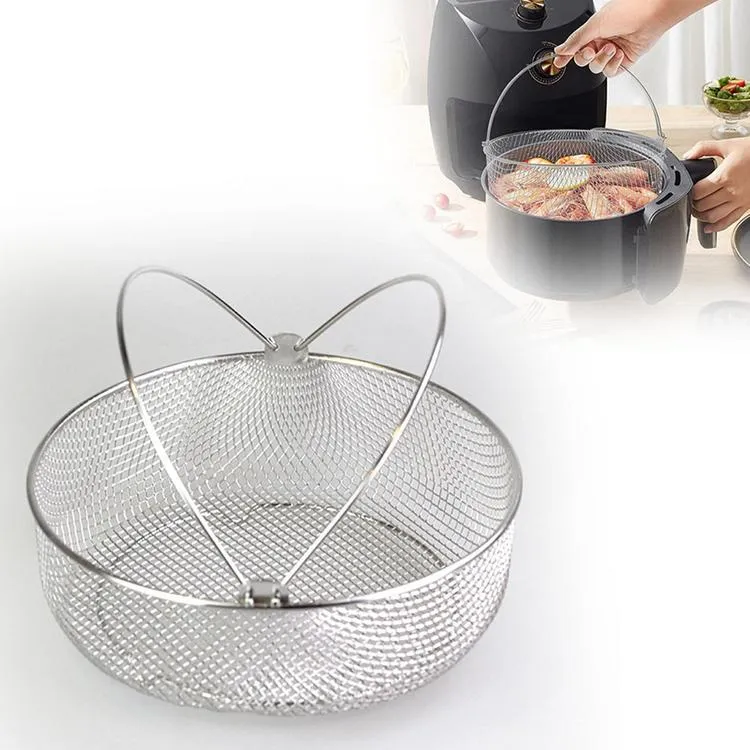 Air Fryer Basket For Oven Stainless Steel Oven Mesh Basket 8inch Crisping  Basket Wire Cooling Racks