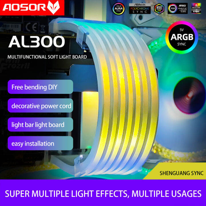 coolmoon-aosor-neon-light-strip-pc-backlight-ยืดหยุ่นติดตั้ง5v-argb-aura-sync-ยืดหยุ่น-led-strip-light-bendable-diy-สำหรับ8p-กราฟิกการ์ด