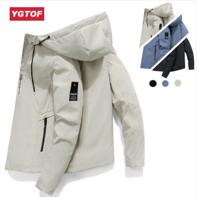 YGTOF แจ็คเก็ตมีฮู้ดเสื้อแจ็คเก็ตบอมเบอร์ผู้ชาย,เสื้อแจ็คเก็ตทันสมัยลำลองกันน้ำแจ็คเก็ตกันลม