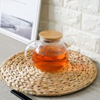 Handmade Round Braided Mat Natural Table Mat Coasters Table Placemats Bowl Mats Padding Mat Heat-Resistant Anti-Skidding Pad