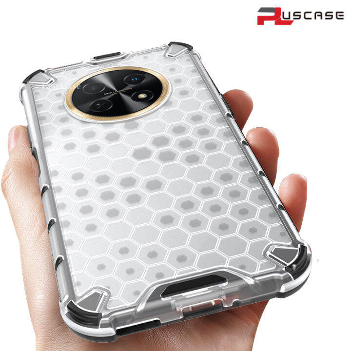 Pluscase For Huawei Nova Y91 Shockproof Case Honeycomb Clear Armor Rugged Impact Protective