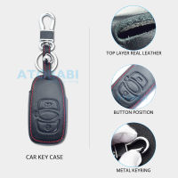 Leather Car Key Case For Subaru BRZ Legacy Outback XV Crosstrek WRXSTi Forester Impreza 3 Buttons Remote Cover Keychain Holder