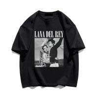 แฟชั่นผู้ชายผ้าฝ้ายเต็มรูปแบบ Summer 100 Cotton Singer T-Shirts Lana Men T Shirt Del Rey Print Music Album Streetwear Oversized Unisex Tee Free Shipping แฟชั่นแขนสั้นผ้าฝ้าย