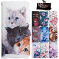 Leather Book Case for Xiaomi Redmi 10 Prime 9 A C T 9A 9C 9T 8 8A 7A 6 Cases Xiomi Cute Cat Rose Flip Wallet Phone Cover Women