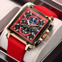 2023 Lige Men นาฬิกา Chronograph แบรนด์หรูซิลิโคนกีฬานาฬิกาข้อมือธุรกิจควอตซ์ Click Watertight นาฬิกาผู้ชายนาฬิกา