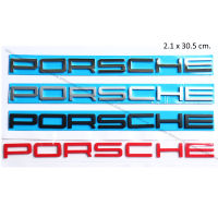 โลโก้ ตัวนูน ตัวอักษร PORSCHE ขนาด 2.1 x 30.5 cm. ติดท้ายรถ พอร์ช ปอร์เช่ แต่งประดับรถ