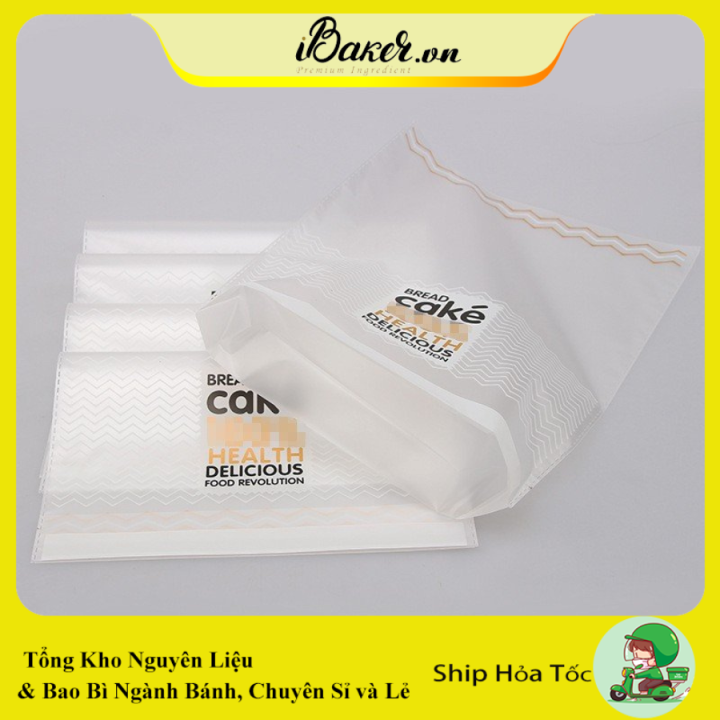 [Xấp 10/Xấp 50] Túi sandwich Bread cake 100 Healthy Delicious (không kèm dây cột) 23x30 cm