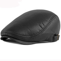 HT2887 Beret คุณภาพสูง PU หนังหมวกผู้ชายผู้หญิงปรับ Gastby Ivy Newsboy หมวกแบน R ศิลปินจิตรกรหมวกผู้ชาย Beret หมวก