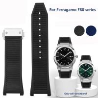 ❁☑ สำหรับ Ferragamo F80 sports series สายนาฬิกาเหล็กดีสายยางซิลิโคนผู้ชายและผู้หญิงสายรัดข้อมือสร้อยข้อมือเว้า 26 มม.