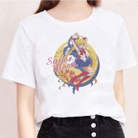 【New】Sailor Moon Print Streetwear Aesthetic Graphic T-shirt Japanese Kawaii Short Sleeve T-shirt Women