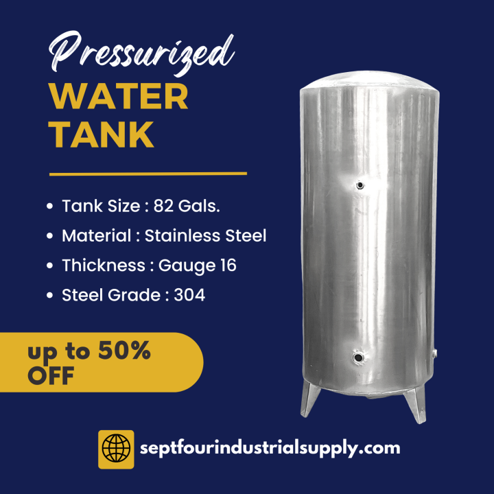 82Gals. Stainless Steel Pressure Water Tank Thickness Gauge 16 Grade