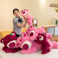 90Cm Disney Toy Story Lotso Kawaii Bear Strawberry Sofa Plush Pillow Stuffed Toys Children Girls Friends Festivals Birthday Gift