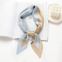 【CW】 Designer Small Crinkle Scarf Silk Neck Pleated Print Luxury Brand Scarves for Ladies Hairband Foulard