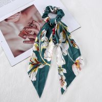 【YF】✠✎  Silk Scarf Hair Rope Accessoires Bow Elastic Bands Printed