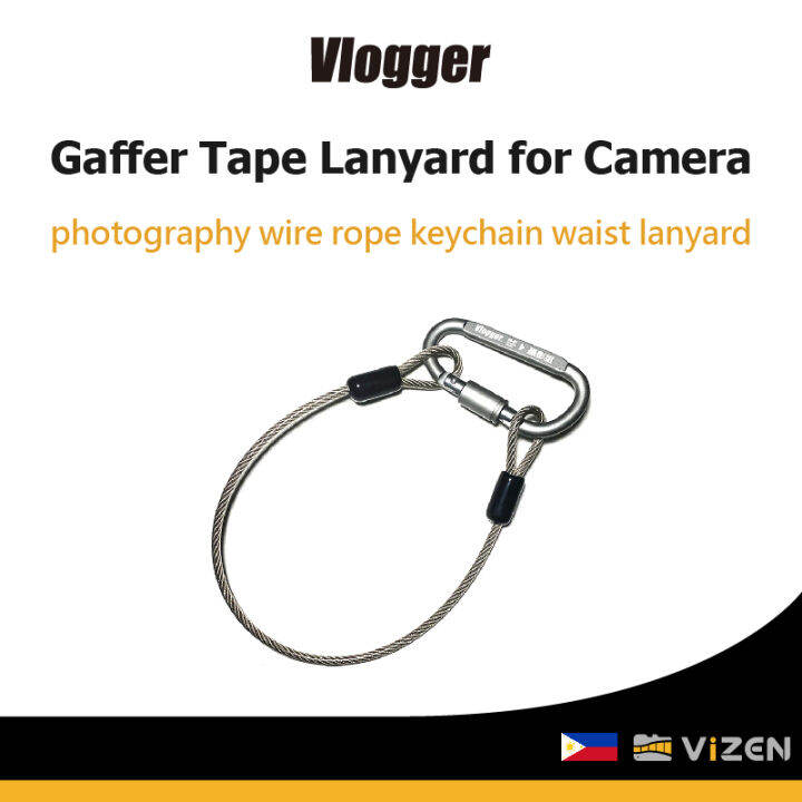 Vlogger Gaffer Tape Lanyard for Camera photography wire rope keychain