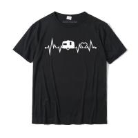 Caravan Heartbeat EKG Camper Camping ของขวัญตลกเสื้อยืด Geek T เสื้อสำหรับชายคูปองผ้าฝ้าย T เสื้อ Street เสื้อยืดคุณภาพสูง