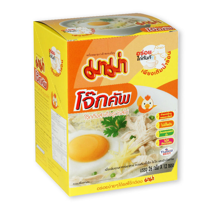 มาม่า โจ๊กกึ่งสำเร็จรูป รสไก่ 26 กรัม x 12 ซอง