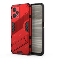 สำหรับ OPPO Realme 9 Pro Punk Armor 2ใน1 PC + เคสโทรศัพท์กันกระแทก TPU พร้อมที่วางที่มองไม่เห็น (สีเทา)