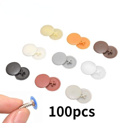 100pcs/bag Plastic Nuts Bolts Covers Exterior Protective Caps Practical Self-tapping Screws Decor Cover Furniture Hardware Health Accessories