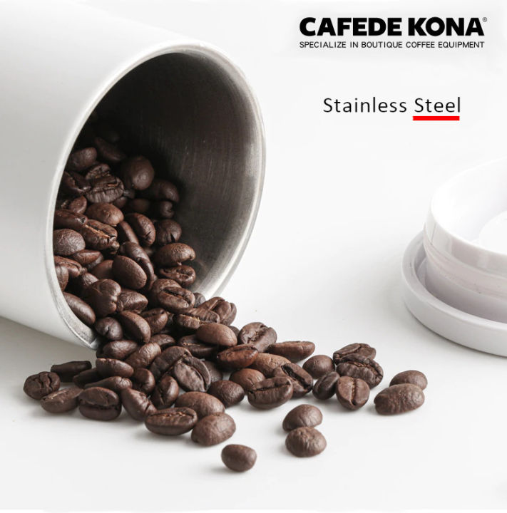 cafede-kona-304-stainless-coffee-bean-storage-jar-กระปุกเก็บเมล็ดกาแฟ-มีช่องระบายอากาศออก-unidirectional-vent-storage-jar