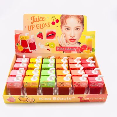70189-03Kiss Beauty Juice Lip Gloss ลิปเนื้อลิควิดกันน้ำสุดลิปกันน้ำ กลิ่นหอมมากช่วยเพิ่มสีสันบริเวณริมฝีปากให้ดูสดใส แวววาว