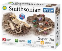 [คูปองลดเพิ่ม+เงินคืน] Smithsonian 2 In 1 Super Dig ของเล่นวิทยาศาสตร์ ชุดอุปกรณ์การขุดฟอสซิล พร้อมชุดอุปกรณ์การขุดอัญมณี