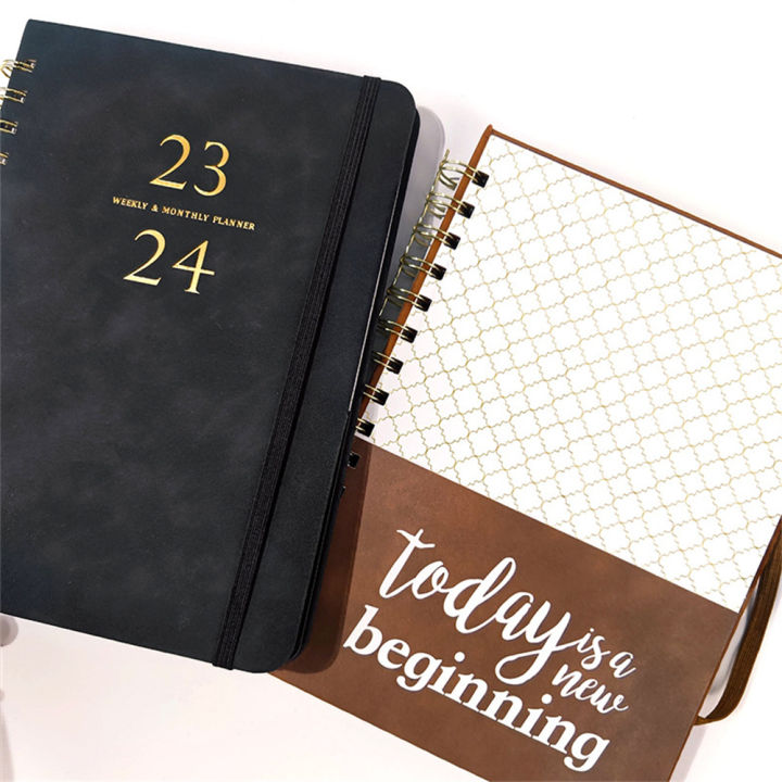 a5-pu-planner-full-english-planner-task-manager-goal-setting-appointment-journal-agenda-book-weekly-planner