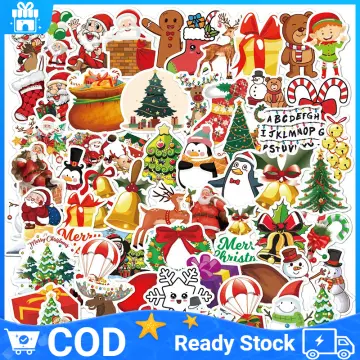 50-500pcs Christmas stickers Cartoon snowflake pattern stickers Christmas  Decorations for Home New Year