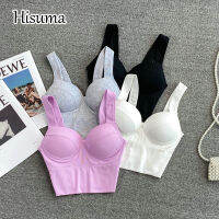 2021 summer new womens V-neck strap knitted Costumes camisole Tube top bra wireless Corset female underwear