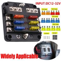 6 Way Blade Fuse Box &amp; Bus Bar Car Kit With Cover Fuse Box Holder 12V/32V for Auto Car Boat Marine Trike Fuses Accessories