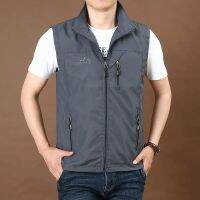 เสื้อกั๊กผู้ชายเสื้อฤดูร้อนบางสบายๆ Gilet ทนกว่าหลายกระเป๋าตกปลาท่องเที่ยวเสื้อกั๊กแจ็คเก็ตชายชายใหม่ Chalecos