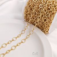 ่วย☽แว่นดำน้ำขนาด14 K BaoJinBao สายโซ่ทรงกลม6 8มม. O Chain แบบทำมือ Diy สร้อยคอสร้อยข้อมืออุปกรณ์เสริมห่วงโซ่จัดจำหน่ายวัสดุ-L2