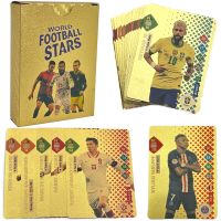 Football All-Star Collection Gold Cards Premier League FIFA Player Neymar Cristiano Ronaldo Cards Soccer Club Fans Toys Gifts