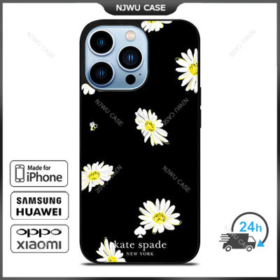 KateSpade 087 Flower In Black Phone Case for iPhone 14 Pro Max / iPhone 13 Pro Max / iPhone 12 Pro Max / XS Max / Samsung Galaxy Note 10 Plus / S22 Ultra / S21 Plus Anti-fall Protective Case Cover