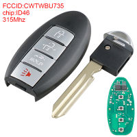 315เมกะเฮิร์ตซ์4ปุ่ม Key Fob Keyless E Ntry รถกุญแจรีโมทที่มี ID46ชิป CWTWBU735เหมาะสำหรับนิสสัน Maxima Sentra