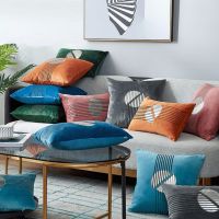 [Dudu home furnishing] นอร์ดิกกำมะหยี่เบาะโซฟาโยนย้อนยุคพนักพิงหมอนสำหรับเตียงที่นอนห้องนั่งเล่นรถหรูหราตกแต่งบ้าน45x4 5เซนติเมตร/30x50cm