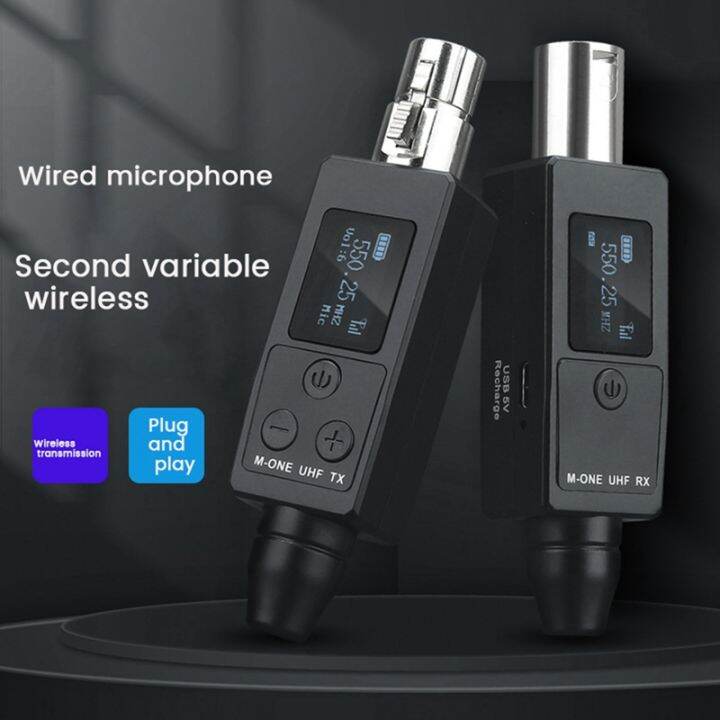 UHF Wireless Microphone Converter Transmitter Receiver for Dynamic