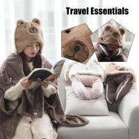 Multifunctional Cartoon U-shaped Pillow With Hood Polyester Material Soft Nursing Cushion Headrest For Travel S8B5 Travel pillows