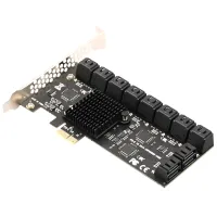 20/16/12/6 Port SATA 6Gb to PCI Controller PCIe to SATA III Converter PCIE Riser Adapter Sata Expansion Card SATA3.0 Expansion Card