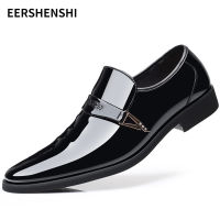 EERSHENSHI ใหม่รองเท้าหนังผู้ชายสไตล์เกาหลีแฟชั่นหนังสิทธิบัตรเงาหัวแหลมรองเท้าลำลองรองเท้าธุรกิจรองเท้าผู้ชาย